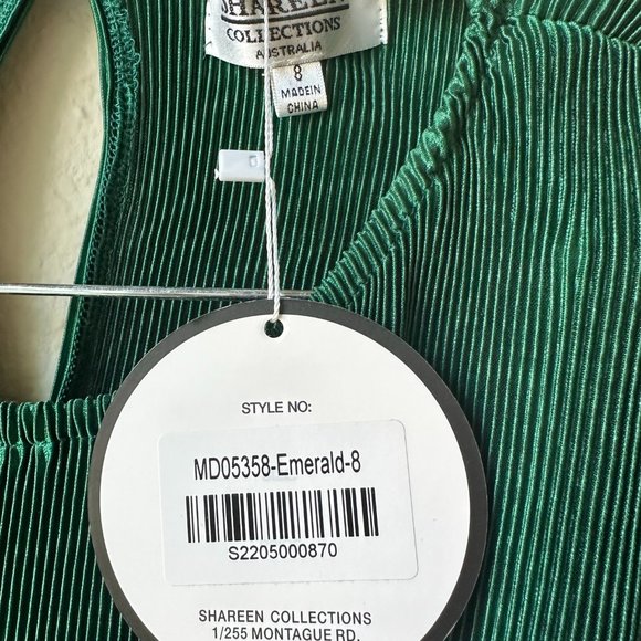 NWT Shareen Collections Emerald Green Dress - Size 8 - Picture 3 of 3